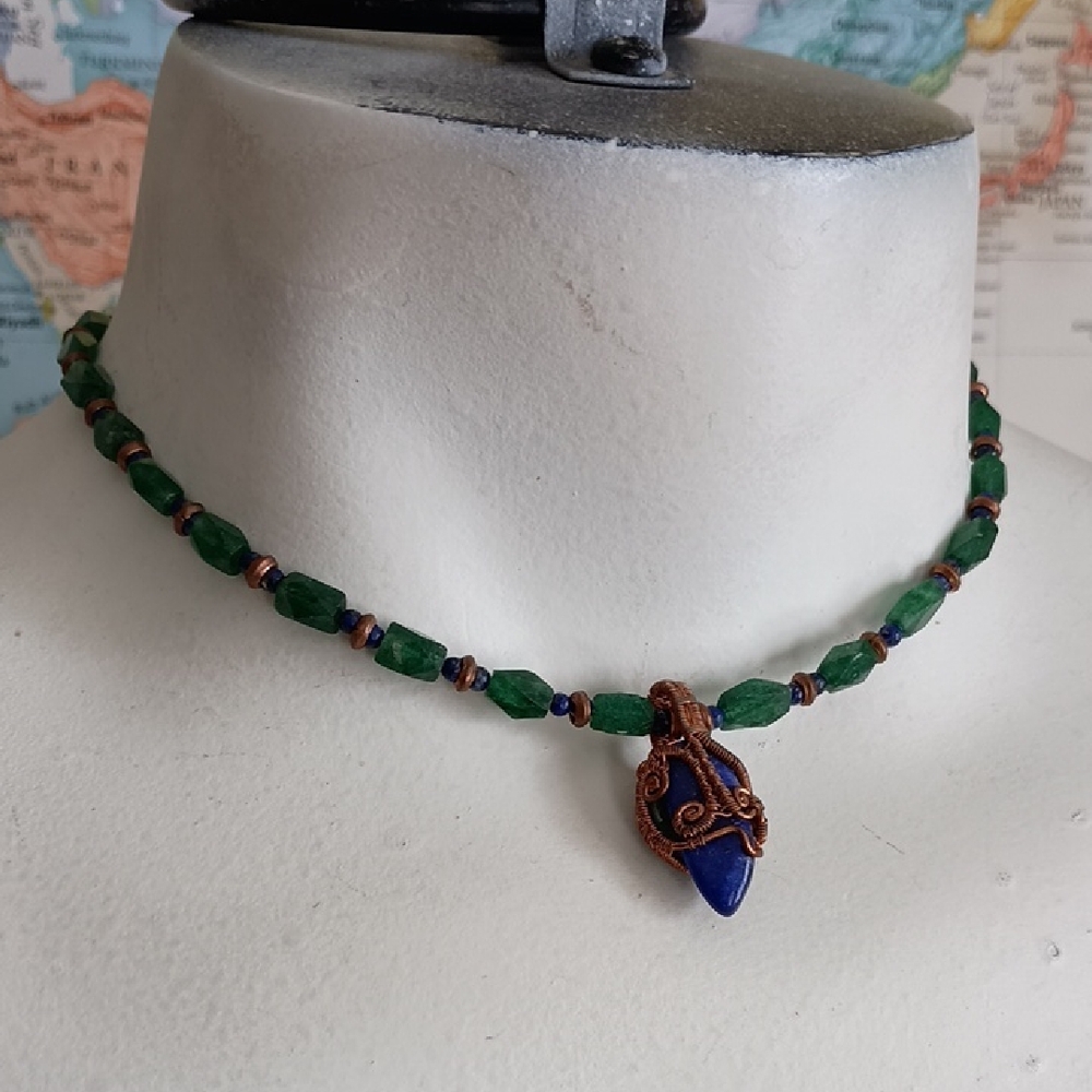 Emerald and Lapis Necklace